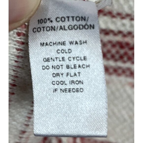 Lou & Grey Striped oversized cropped top blouse short sleeve sweater, sz M, GUC - Picture 5 of 6